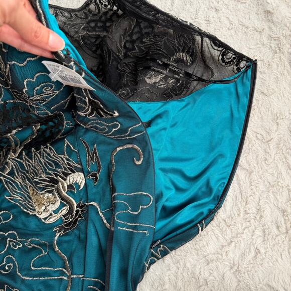 New Sue Wong Nocturne embroidered dragon maxi dress long gown cocktail nwt 2 - Picture 8 of 16